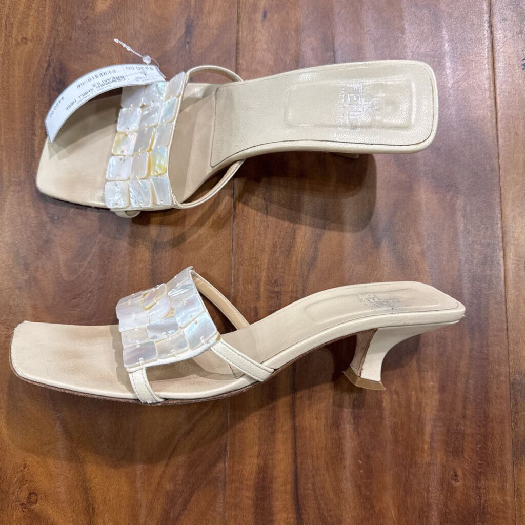 FENDI,DESIGNER SHELL HEEL ,CREAM,5.5