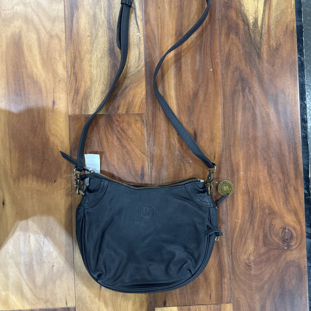WANDERS,*LEATHER CROSSBODY ,BLK/GOLD