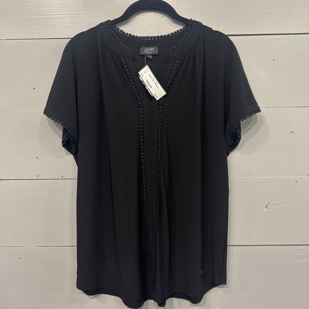JONES NEW YORK,BASIC KNIT TOP,BLK,L