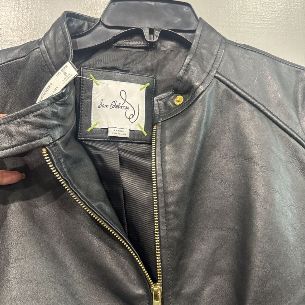 LEATHER JACKET ,BLK,L