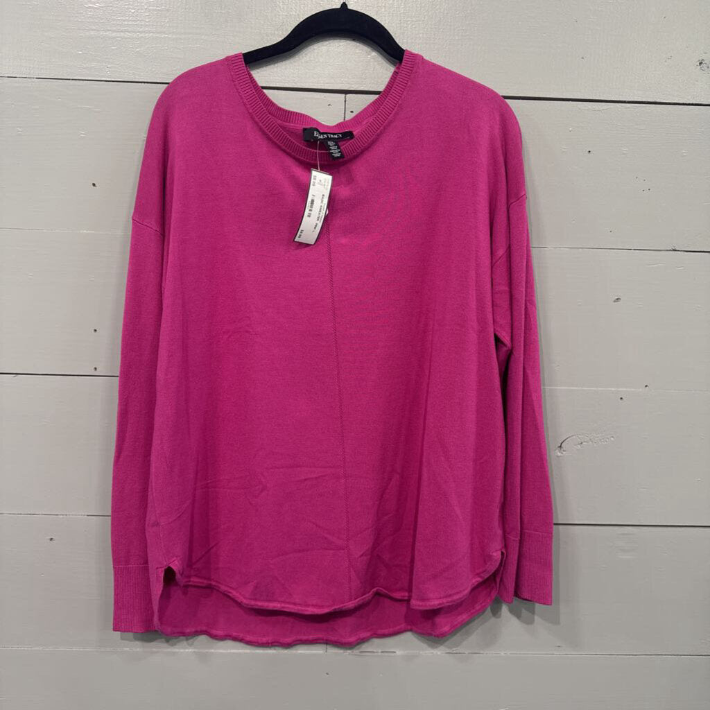 ELLEN TRACY,BASIC SWEATER ,PINK,L