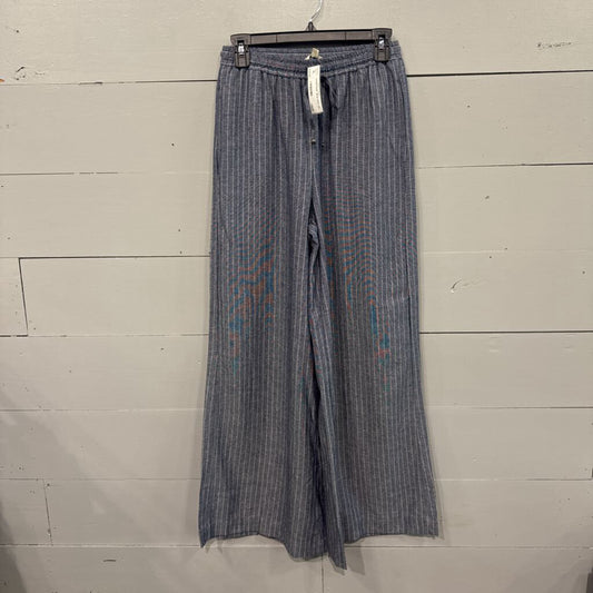MAX STUDIO,STRIPE PANT ,BLUE WHT ,XS