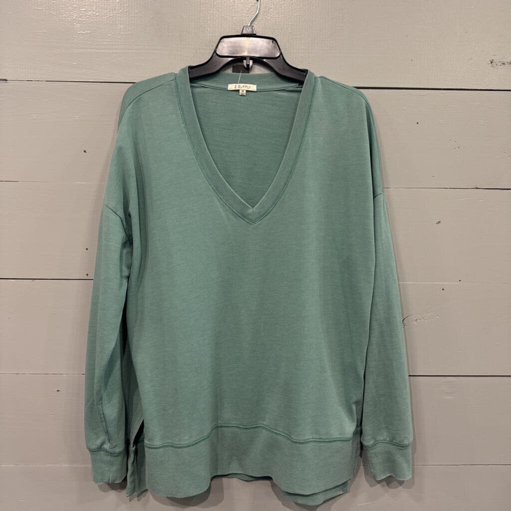 Z SUPPLY,BASIC CREWNECK ,TEAL,M