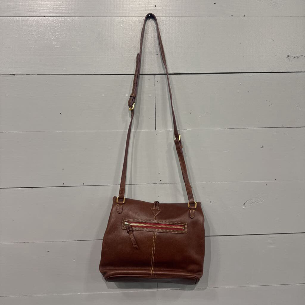 DOONEY & BOURKE,NEW DB LEATHER CROSSBODY RETAIL $378,BRWN