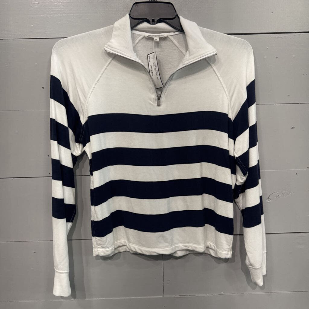 WORKSHOP,STRIPE SWEATER ,WHT BLUE ,XS