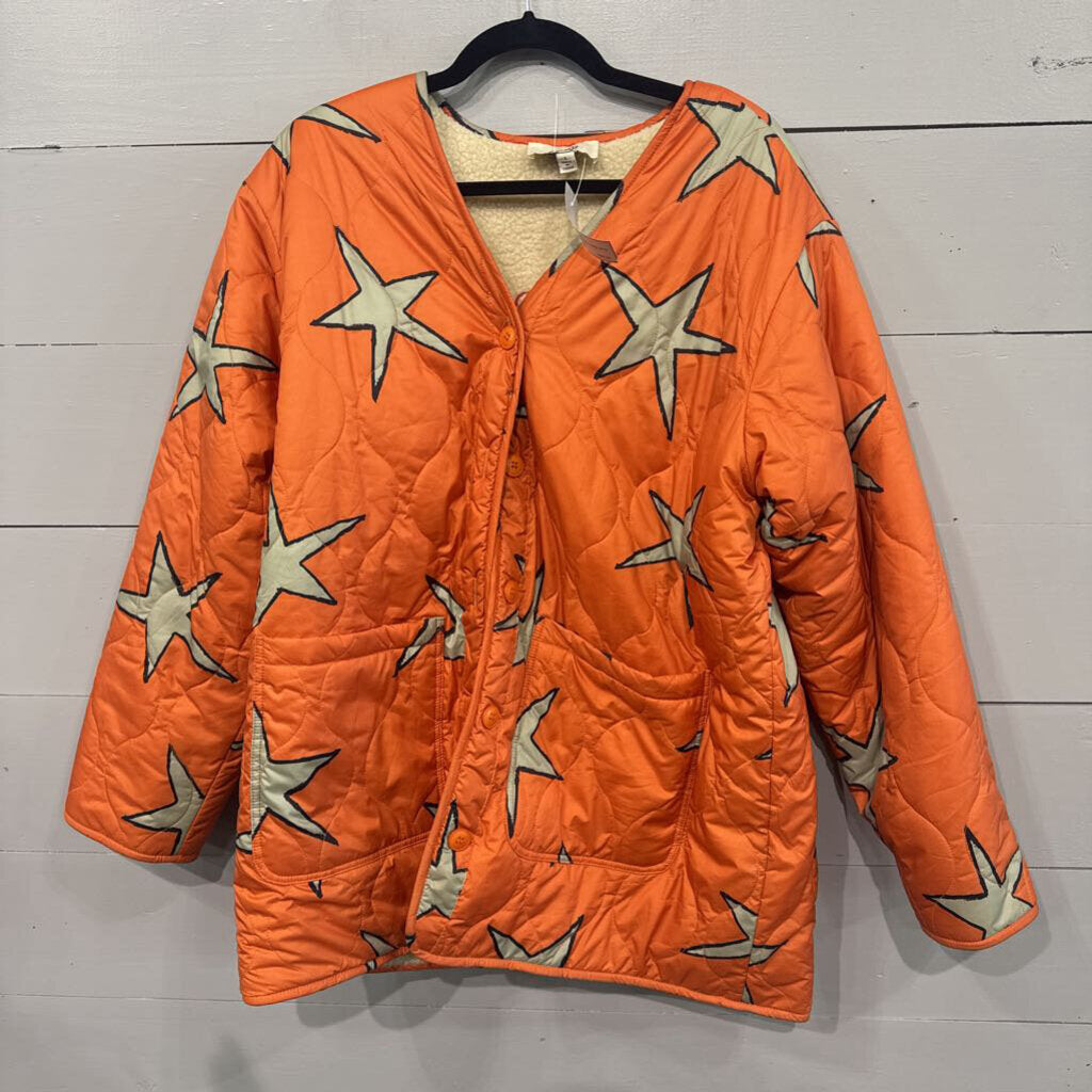 EASLE,STAR PUFF COAT REVERSIBLE RETAIL $280,ORG BLK ,L