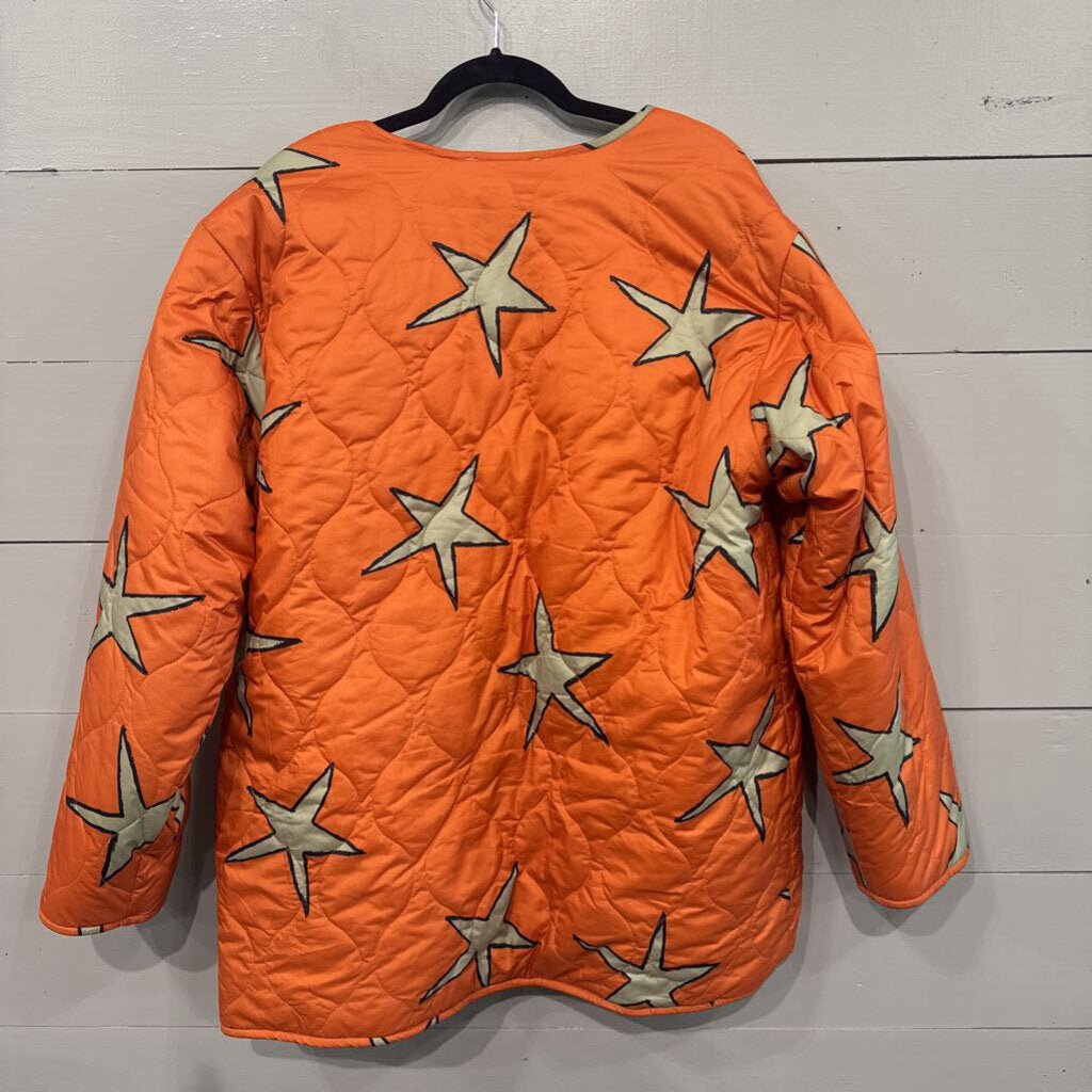 EASLE,STAR PUFF COAT REVERSIBLE RETAIL $280,ORG BLK ,L