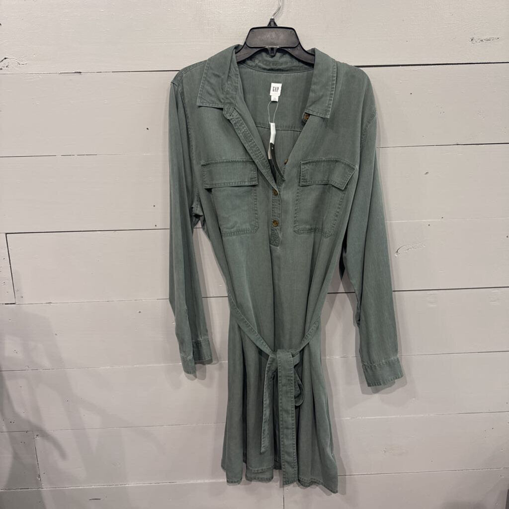 GAP,NWT COLLARED DRESS ,GRN,XXL