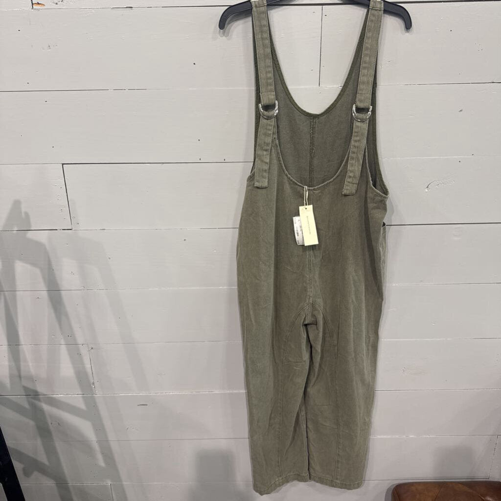 LUVAMIA,NWT BARREL OVERALLS ,GRN,XXL