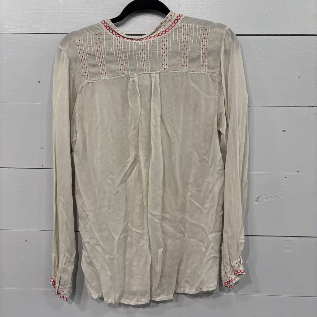 JOHNNY WAS, JW BIRD TOP (PRICE WITH SMALL STAIN),GRY RED,M