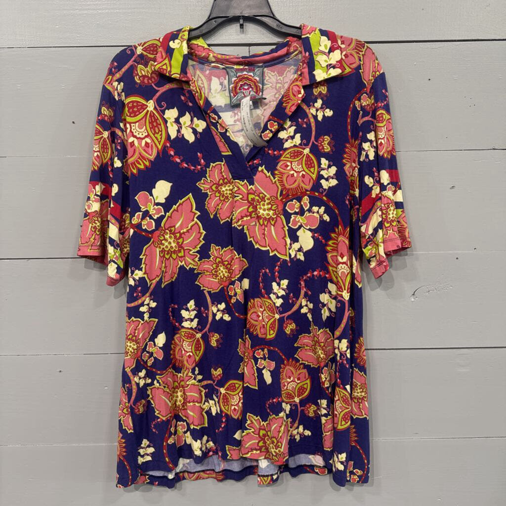 JOHNNY WAS,JW FLORAL TOP ,MULTI,L