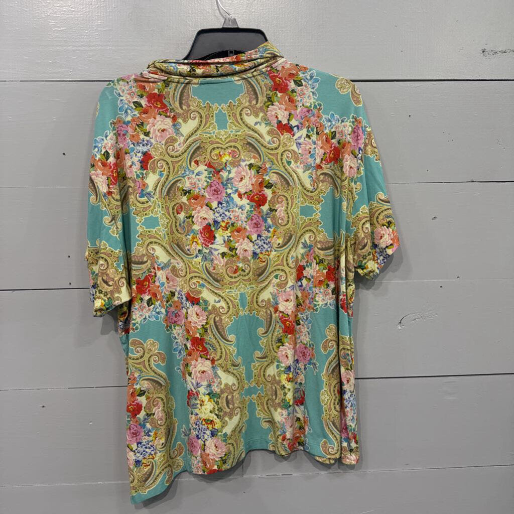 JOHNNY WAS,JW FLORAL TOP ,MULTI,L