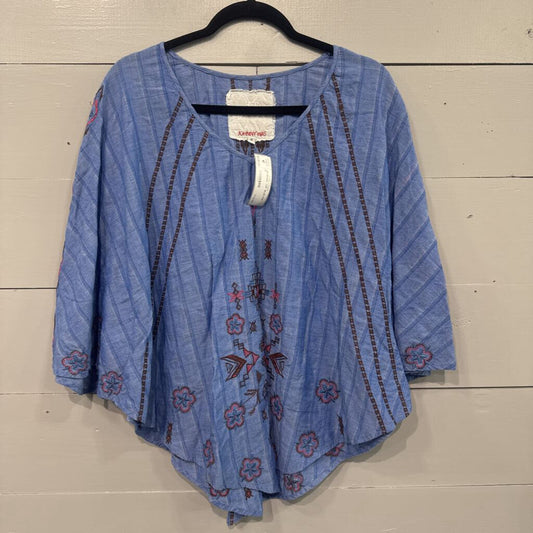 JOHNNY WAS,JW SHAW TOP ,BLUE PINK ,M