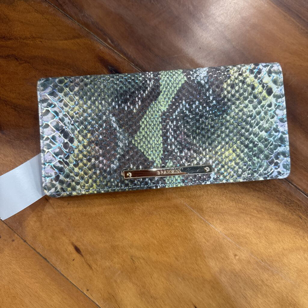BRAHMIN,SNAKESKIN HANDBAG ,GRN