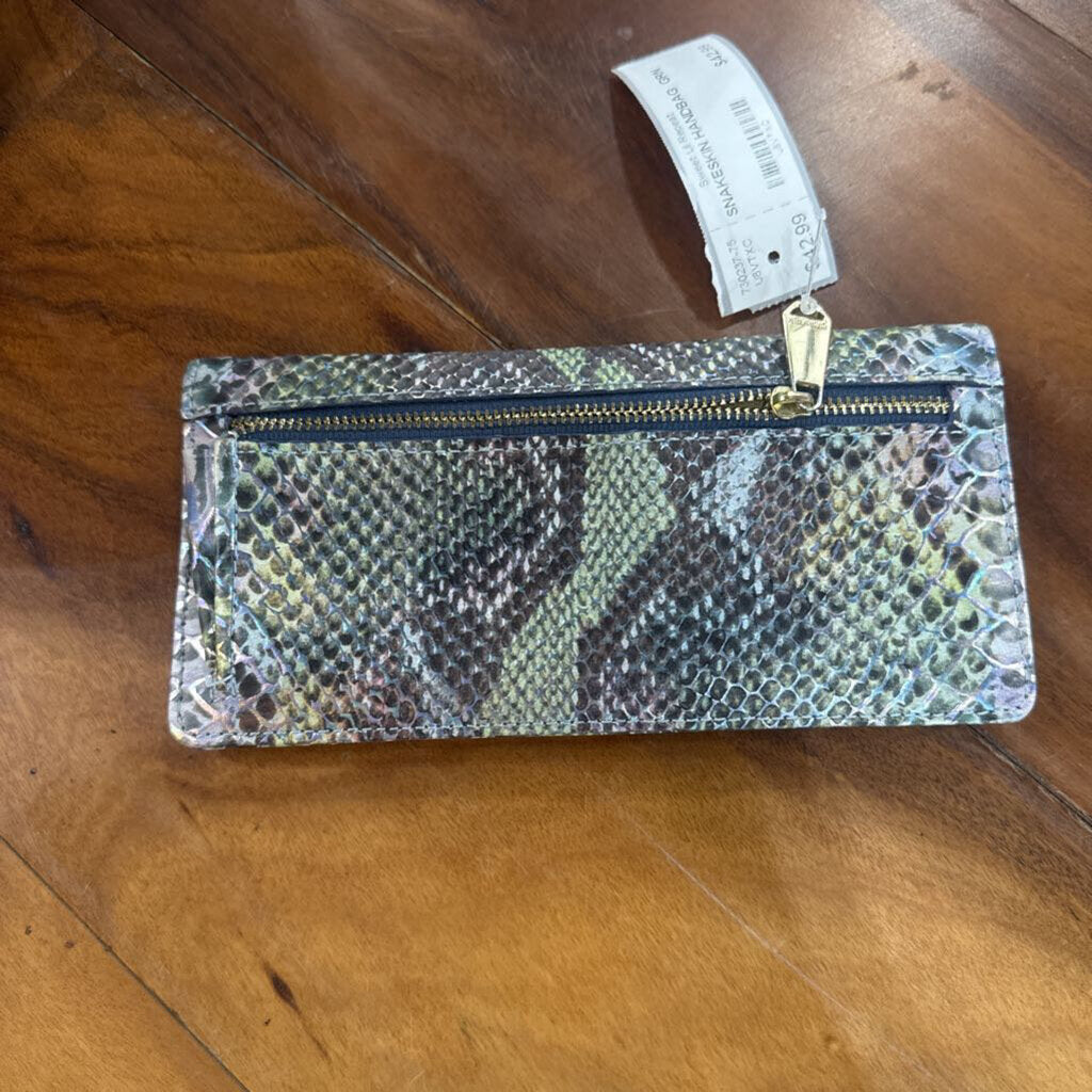 BRAHMIN,SNAKESKIN HANDBAG ,GRN