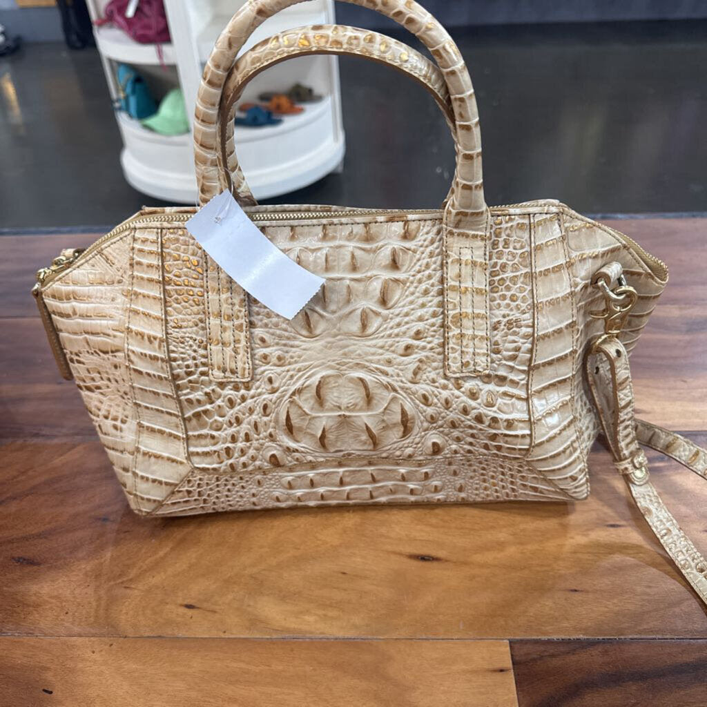 BRAHMIN,GATER CROSSBODY HANDBAG,GOLD