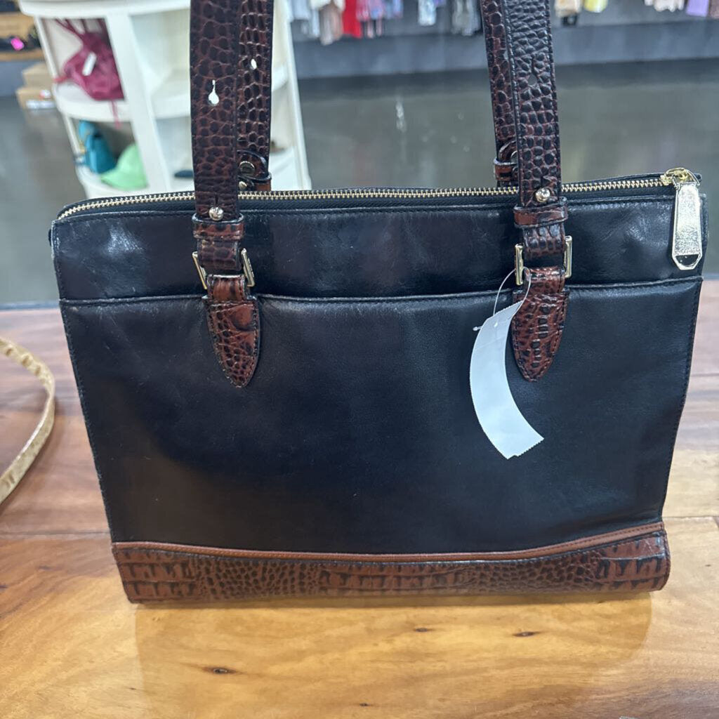 BRAHMIN,SHOULDER TOTE HANDBAG RETAILS $395,BLACK