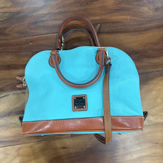 DOONEY & BOURKE,CROSSBODY TOTE HANDBAG,TEAL/BR