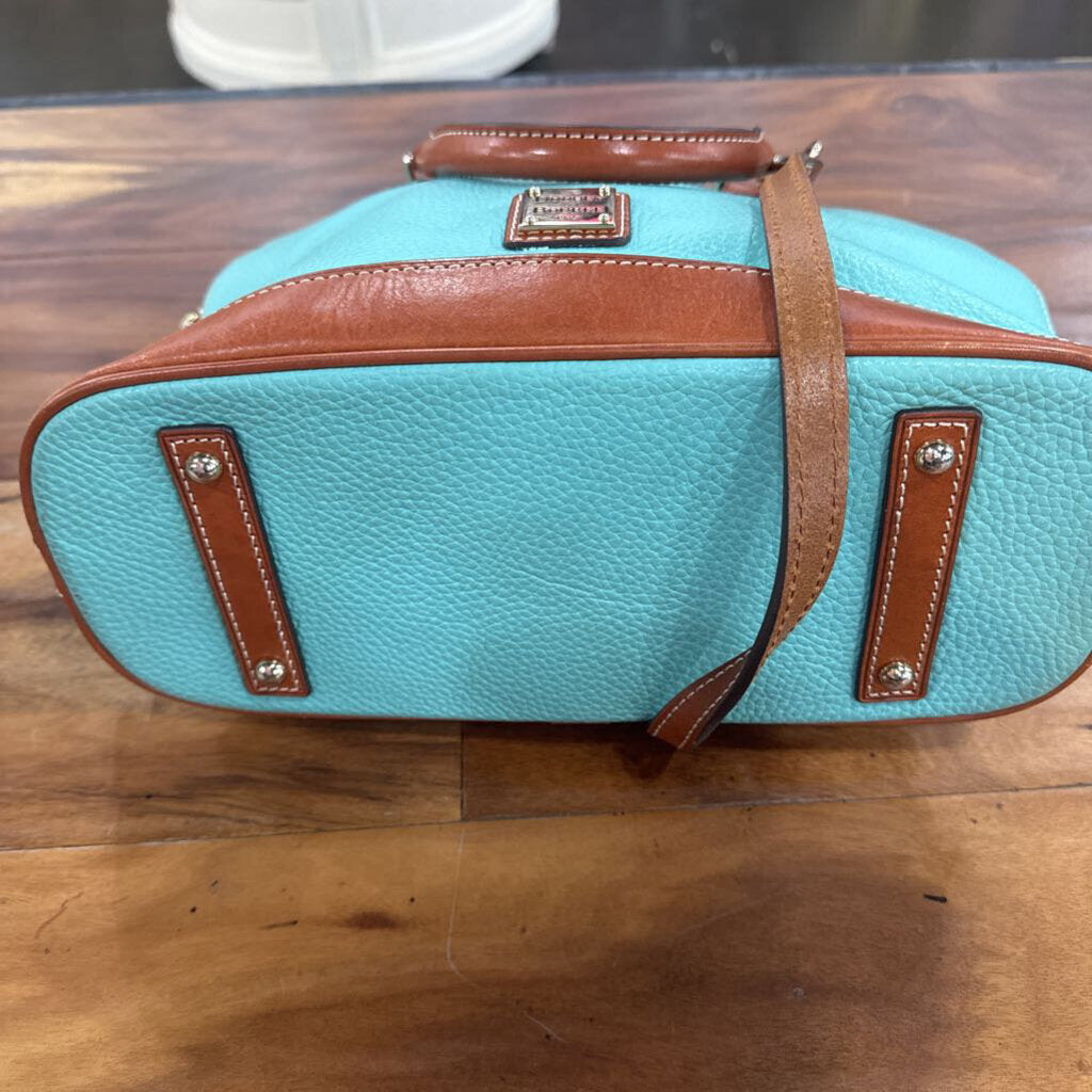 DOONEY & BOURKE,CROSSBODY TOTE HANDBAG,TEAL/BR