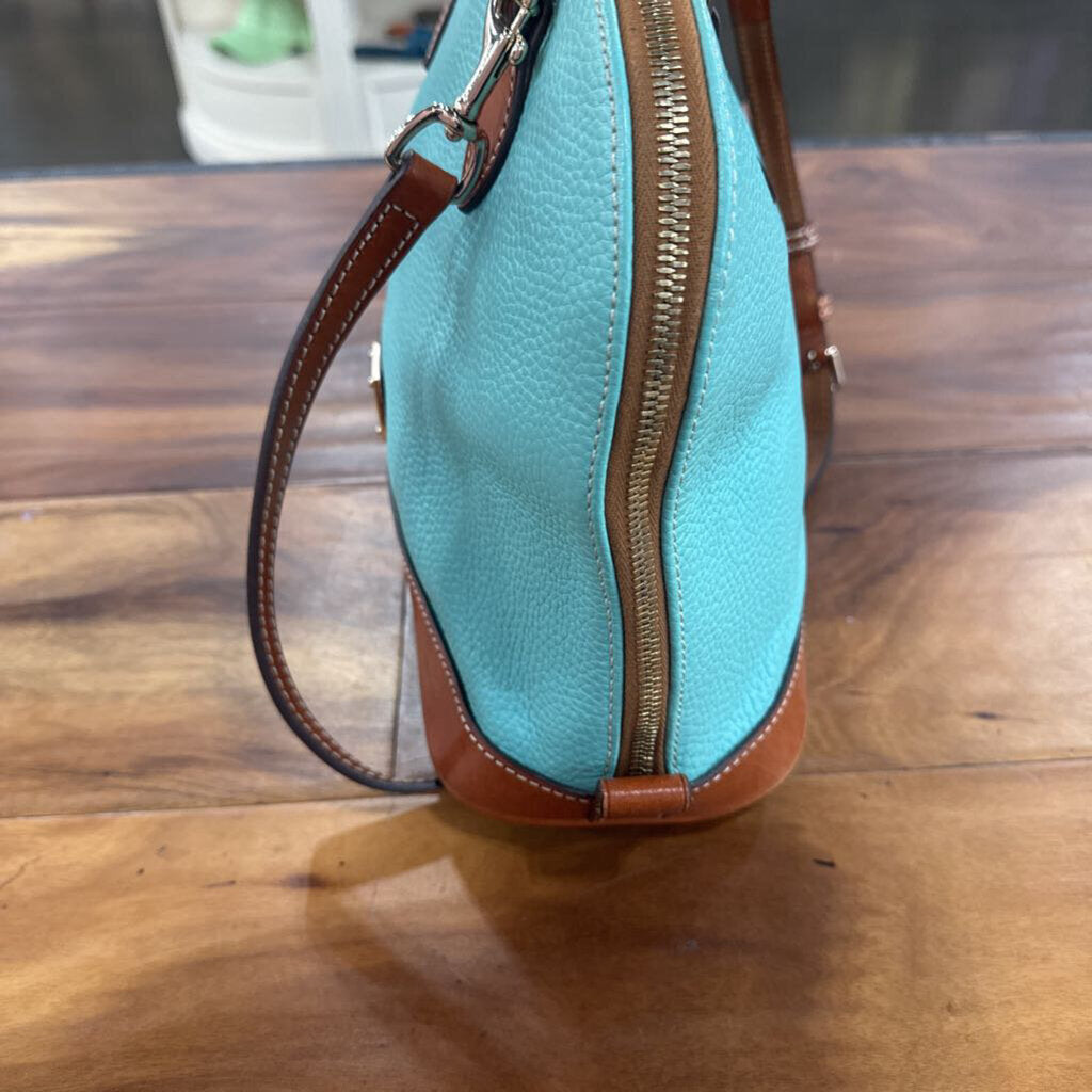 DOONEY & BOURKE,CROSSBODY TOTE HANDBAG,TEAL/BR
