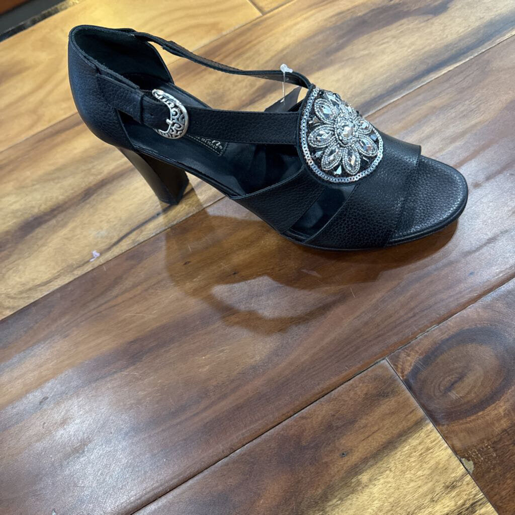 BRIGHTON,VIVA BUFFALO HEEL ,BLK ,8