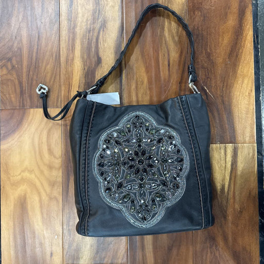 BRIGHTON,ANJU MASTERPIECE BEADED SHOULDER BAG,BLK
