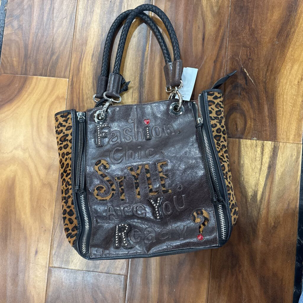 BRIGHTON,FASHION BRIGHTON SHOULDER BAG ,METALLIC LEOPARD