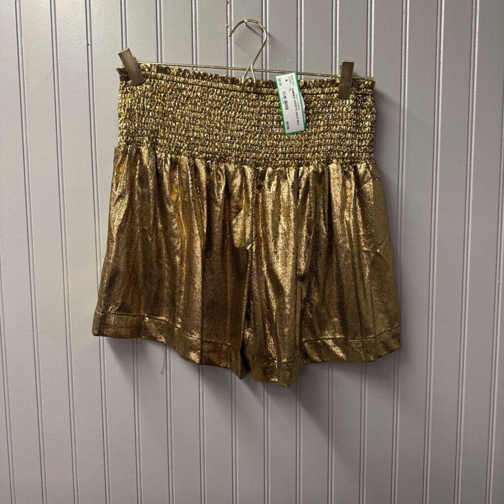 SHIMMER SHORTS,GOLD BLK ,XL