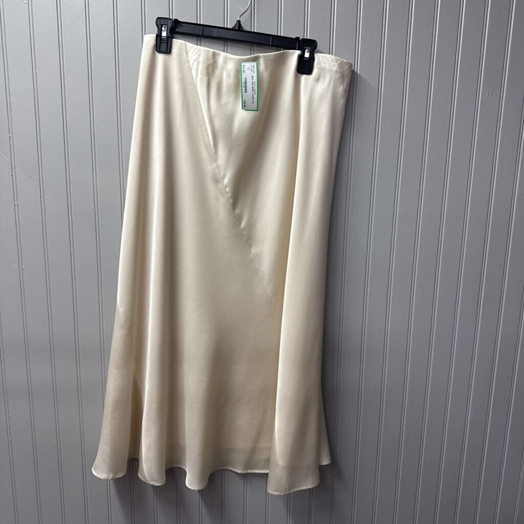BANANA REPUBLIC,SILK LIKE SKIRT ,IVORY,XL