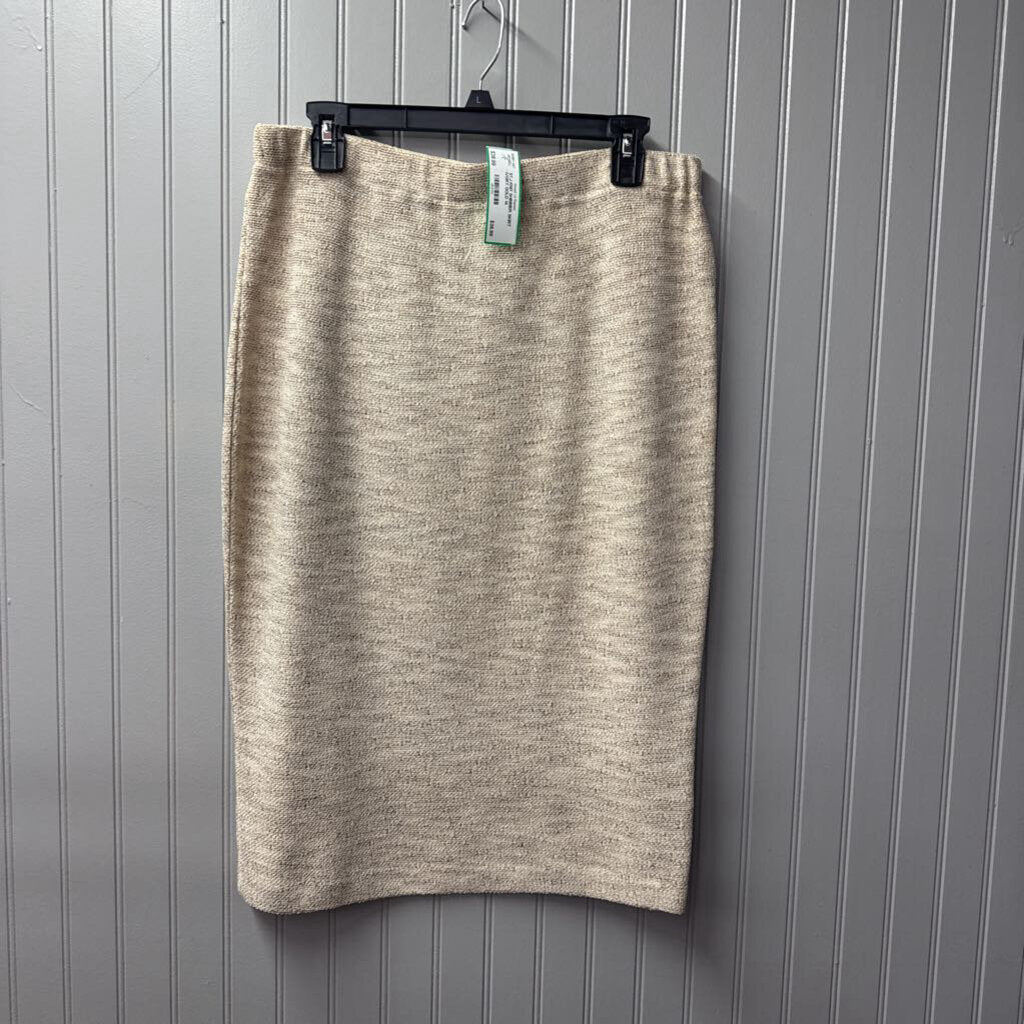 ST. JOHN,ST.J KNIT SHIMMER SKIRT ,IVORY GOLD,14