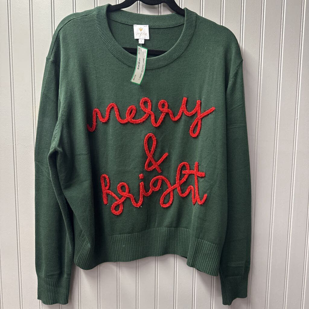 J MARIE,MERRY SWEATER,GREEN ,L