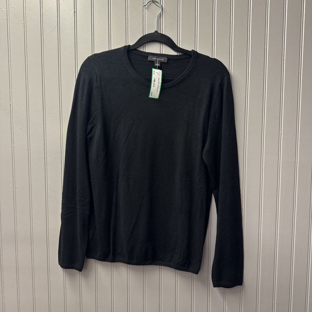 ANN TAYLOR,SWEATER TOP,BLACK