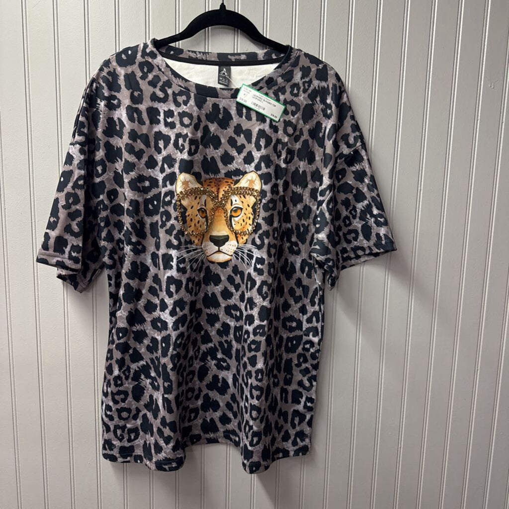 ANEWSTA,LEOPARD GLASSES TOP,LEOPARD,L