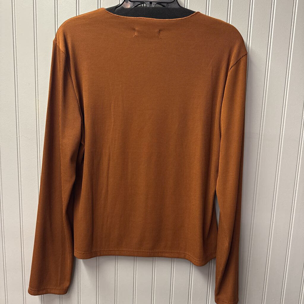 KIRUNDO,RIBBED LSV TOP,RUST ,XL