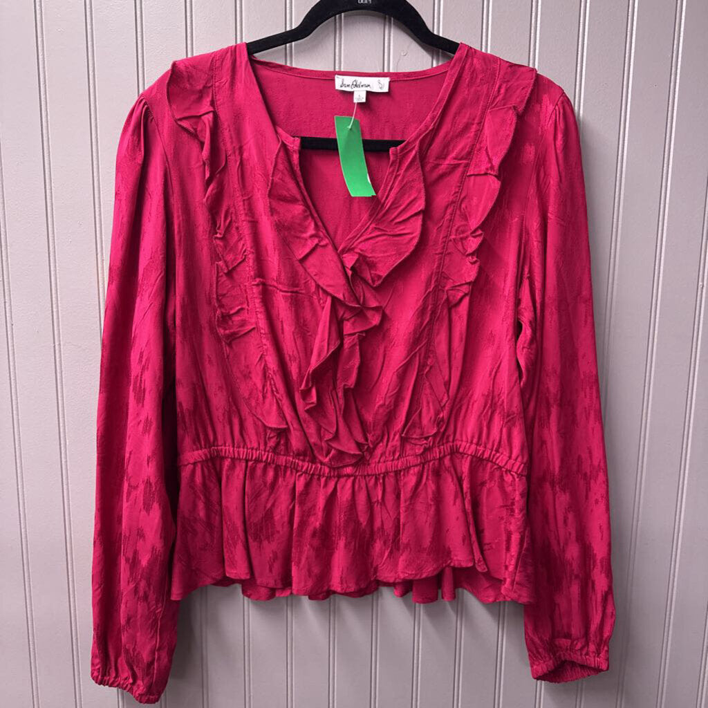 INTIMATELY,RUFFEL PATTERN TOP,hot pink ,L