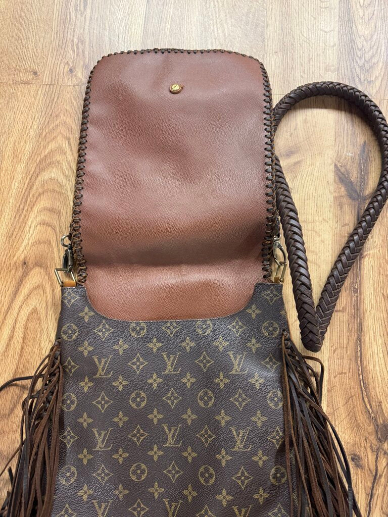 Louis Vuitton,AUTHENTIC LV BOHO FRINGED CROSSBODY ,BROWN & TURQUOISE