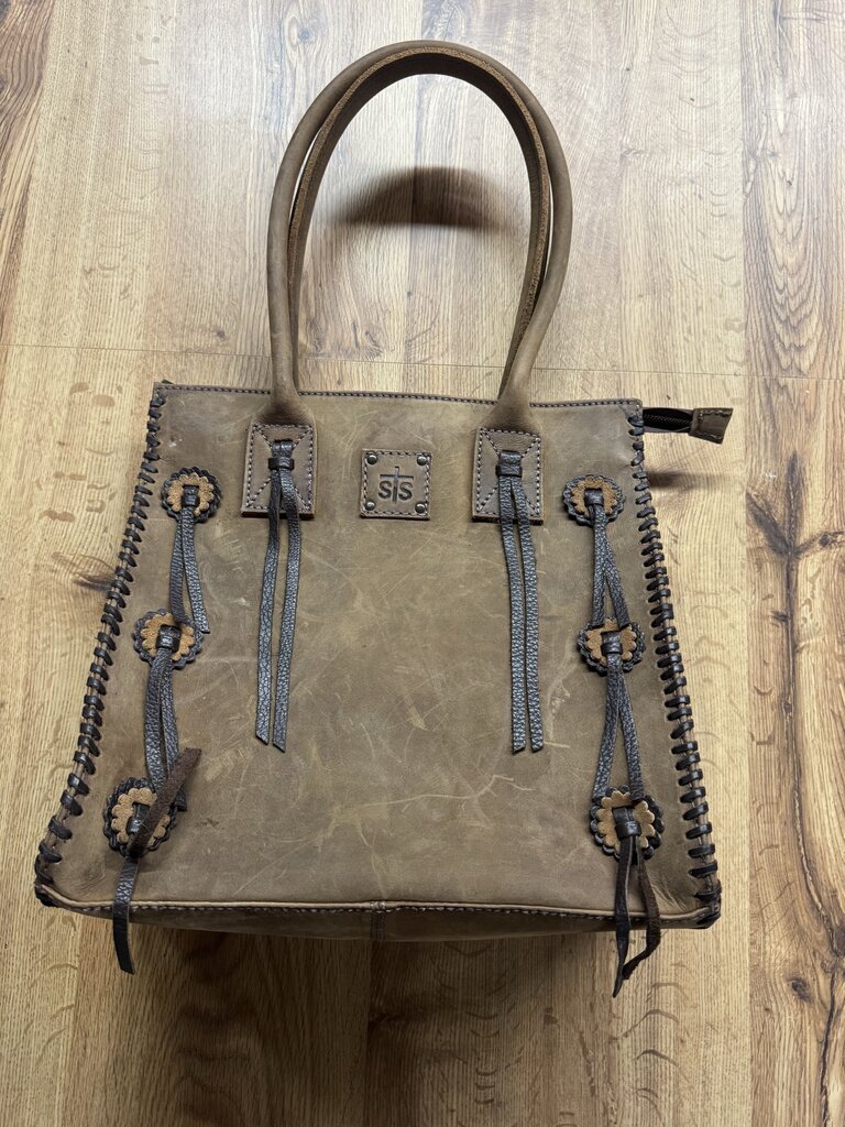 STS RANCHWEAR,LEATHER WESTERN SHOULDERBAG,BROWN
