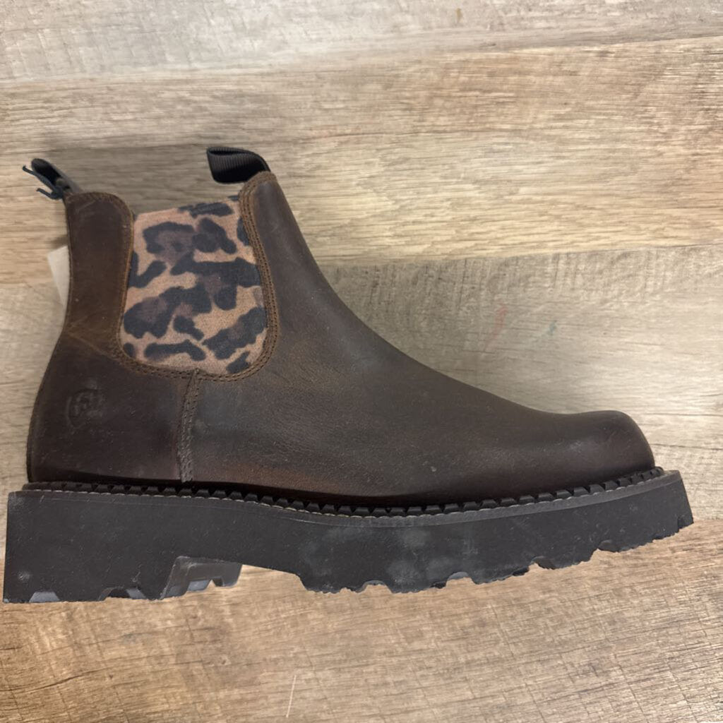ARIAT,NWT WESTERN LEOPARD BOOT RETAIL $120,BROWN,8