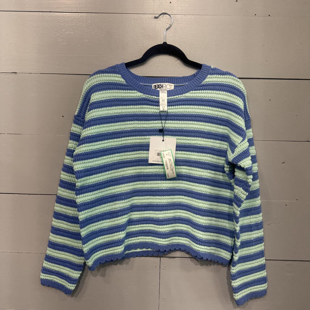 BEACHRIOT,*NWT WAFFLE SWEATER RETAIL $128,BLUE,S