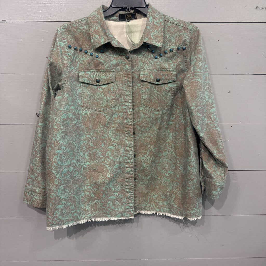 LB,WESTERN TOP ,TEAL TAN,M