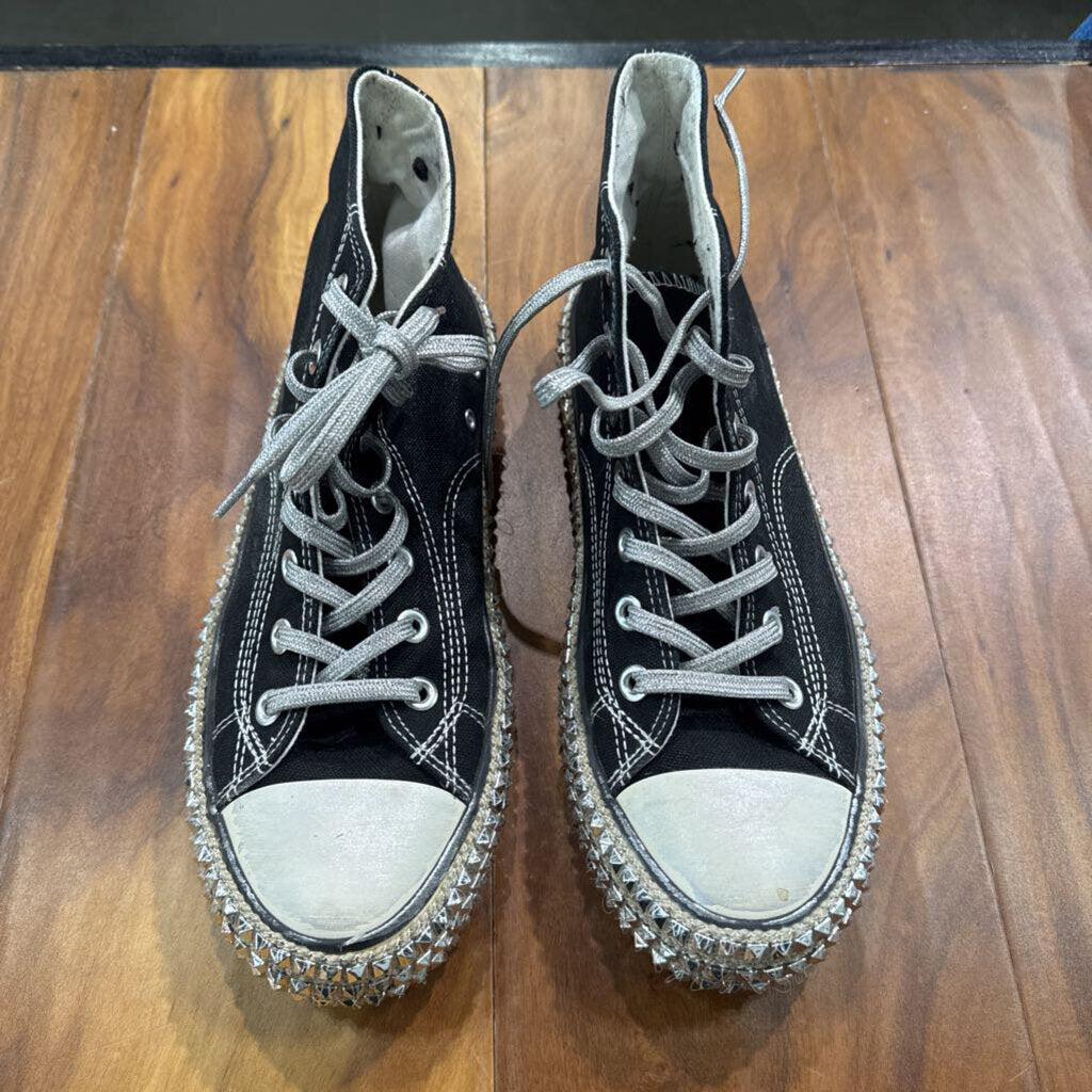 MIMI,STUD HIGHTOP SNEAKER ,BLK SILVER ,10