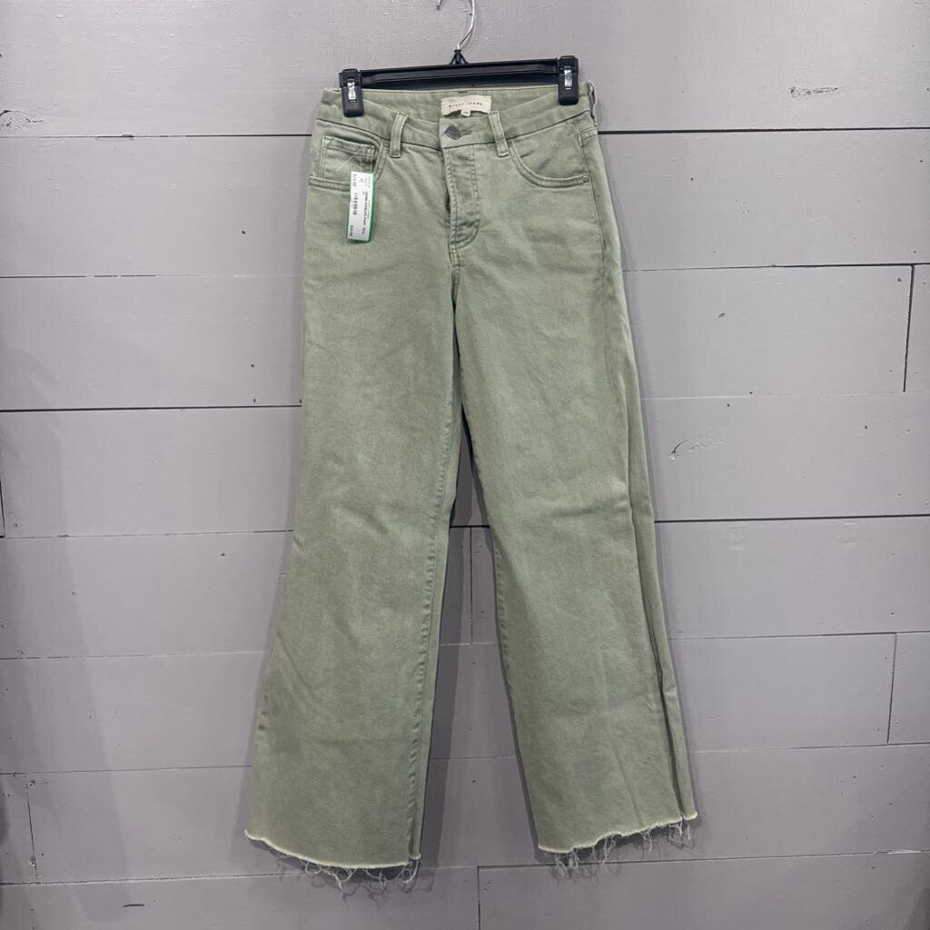 DENIM WIDELEG PANT ,TEAL,27