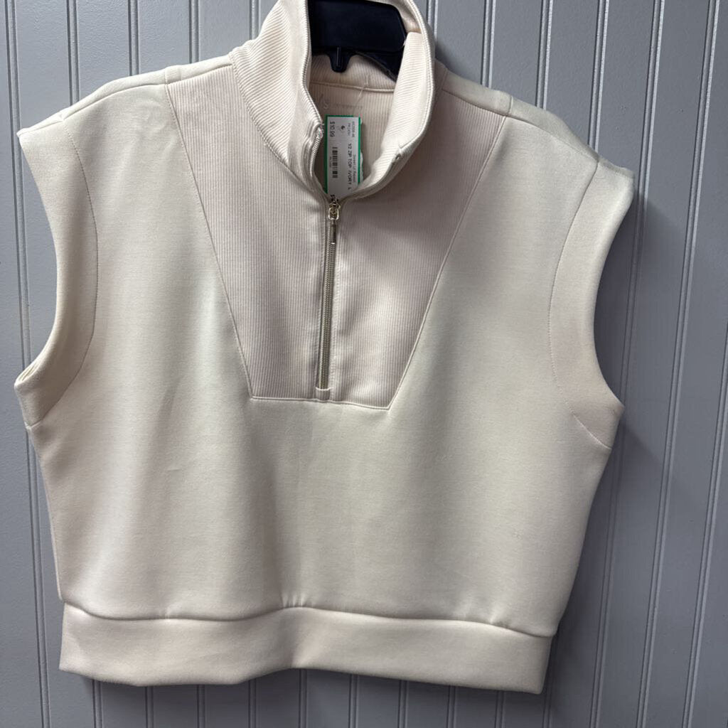 1/2 ZIP TOP ,IVORY ,L
