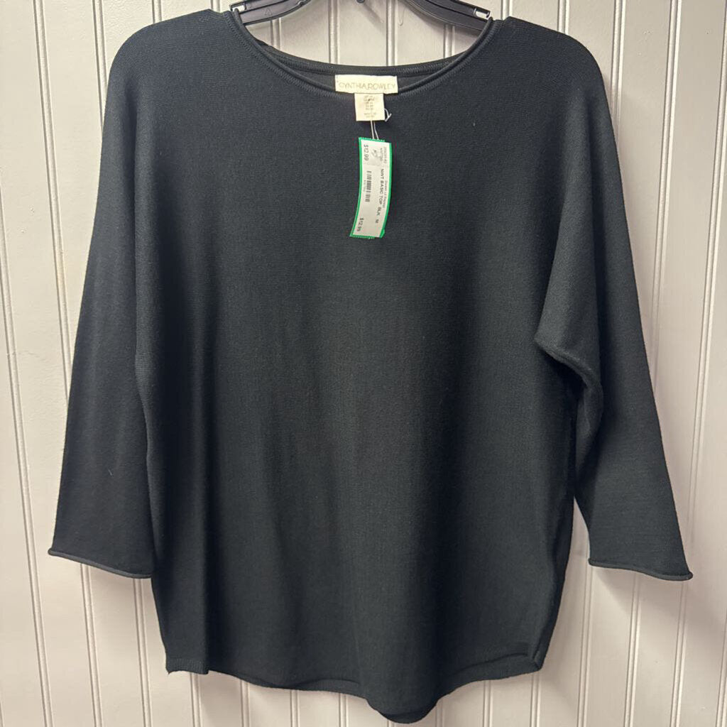 CYNTHIA ROWLEY,NWT BASIC TOP ,BLK ,M