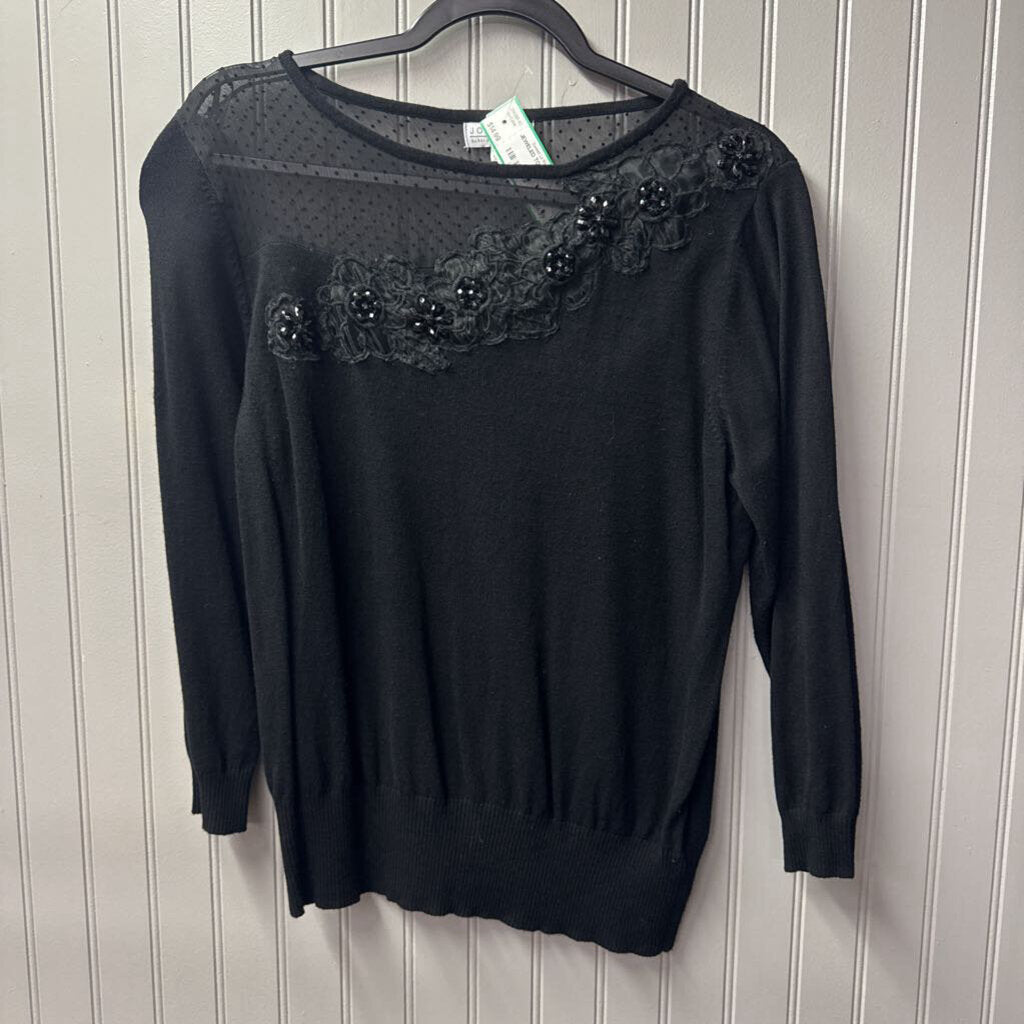 JOSEPH A, JEWELED TOP ,BLK ,L