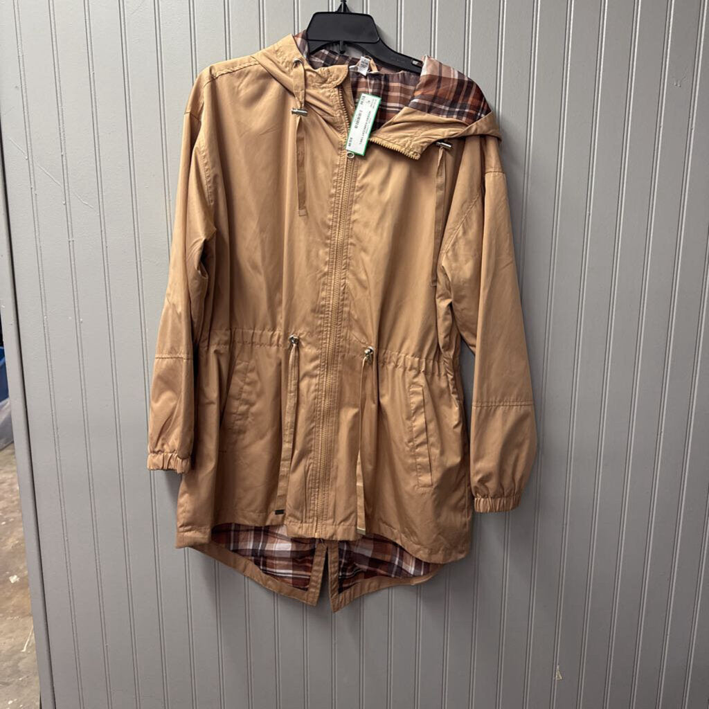 TIME AND TRU,HOODED RAINCOAT,TAN,L