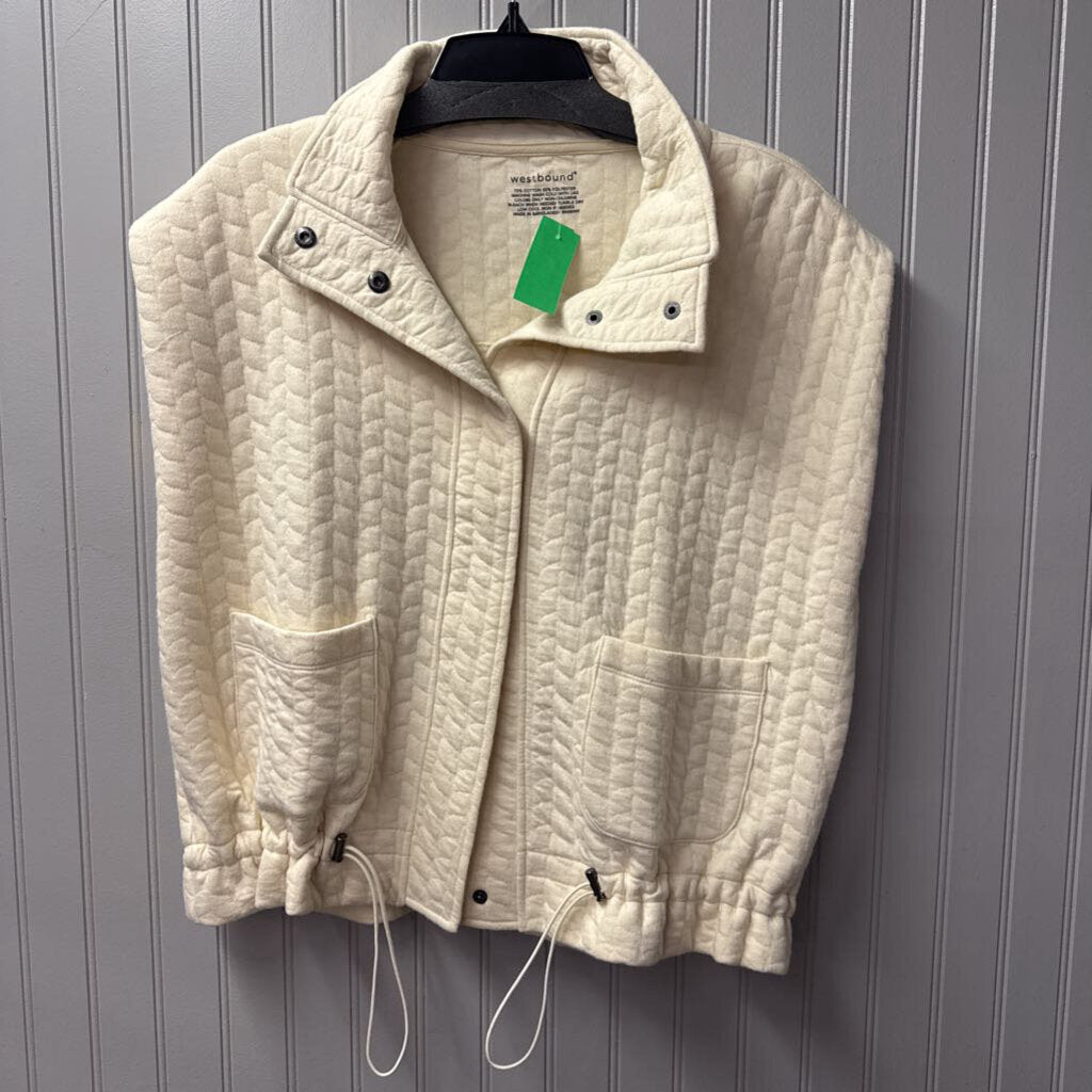 SLEEVLESS VEST,CREAM,SMALL