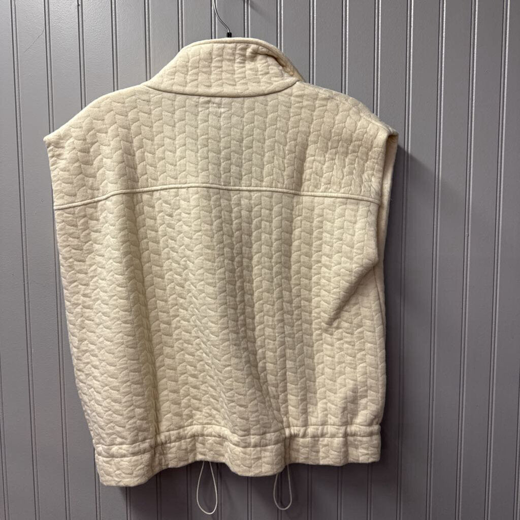 SLEEVLESS VEST,CREAM,SMALL
