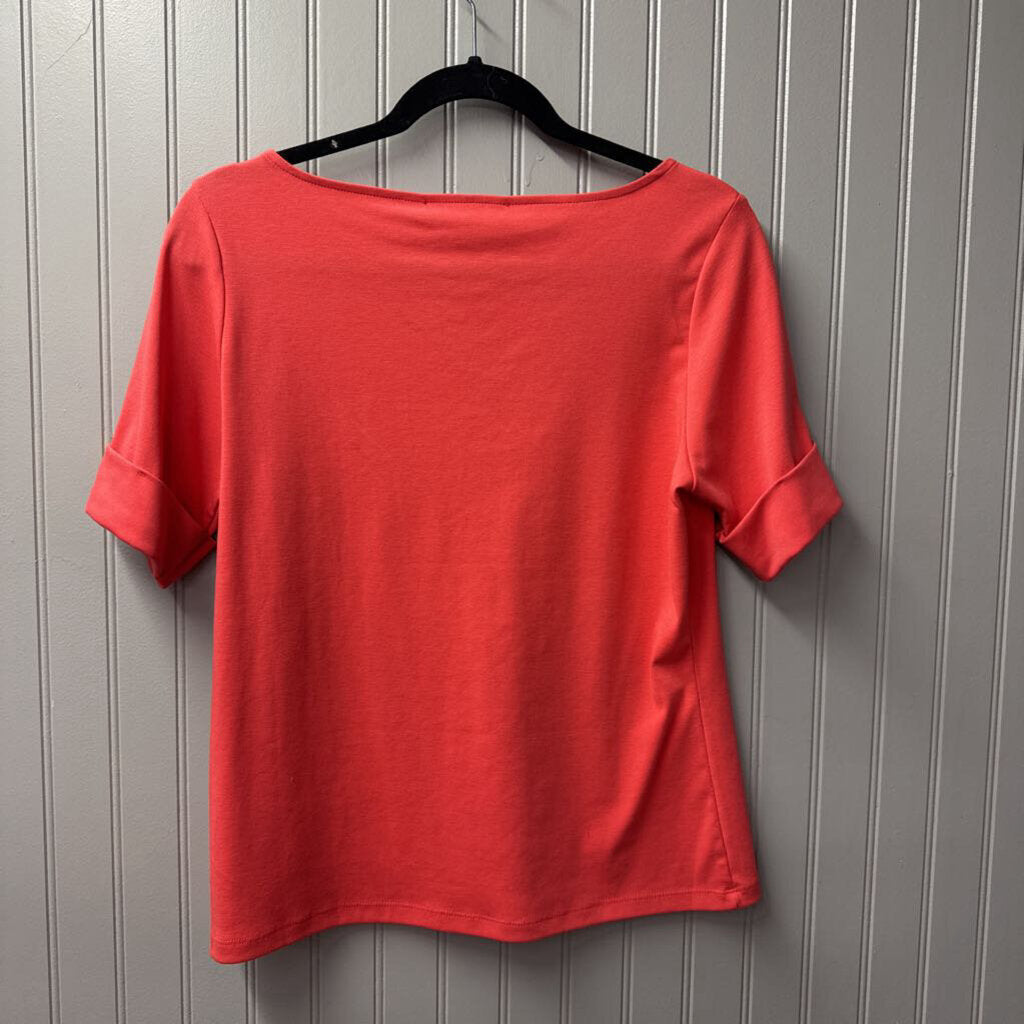 MICHAEL KORS,NWT BUTTON SLEEVE TOP,MELON,M