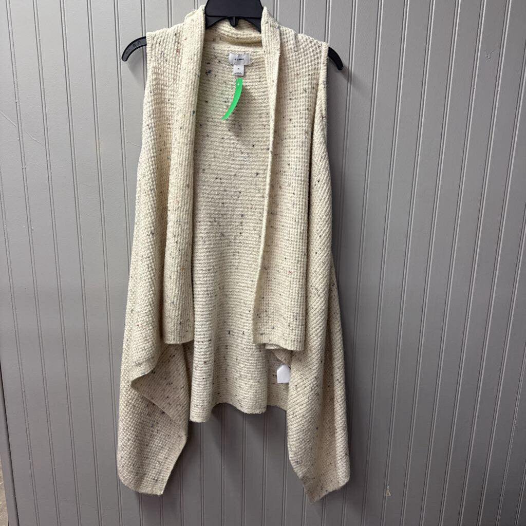 OLD NAVY,SWEATER VEST CARDIGAN ,WHT SPECK,M